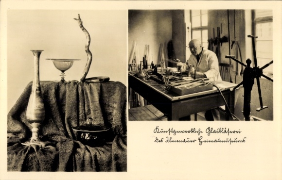 Ak Ilmenau in Thüringen, Heimatmuseum, Glasbläserei, Glasbläser