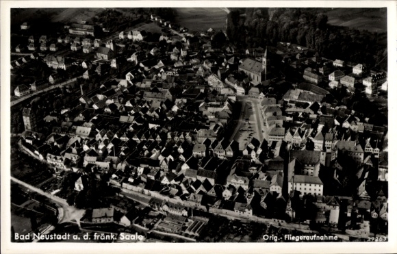 Ak Bad Neustadt an der Saale Unterfranken, Fliegeraufnahme