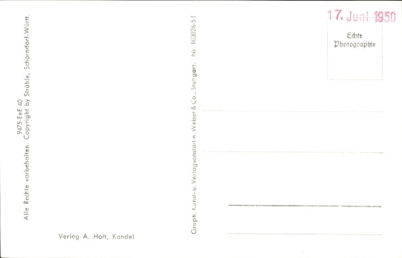 Postcard Kandel in the Palatinate Bienwald, aerial photograph