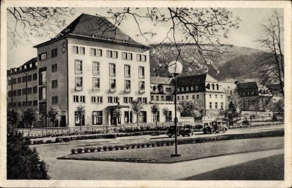 Ak Bad Schlema im Erzgebirge Sachsen, Radiumbad, Kurhotel und Kurhaus