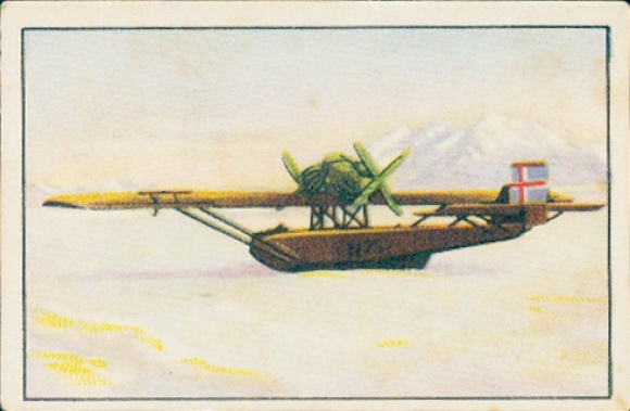 Collector's picture The Conquest of the Air Part III Series C No. 12, Amundsen's Dornier whale in the polar ice