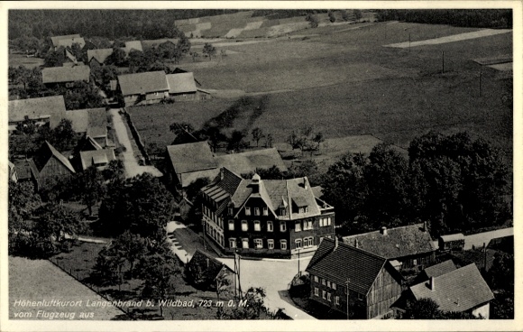 Postcard Langenbrand Schömberg in the Black Forest Württemberg, aerial photograph