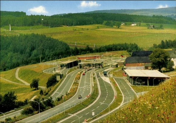 Rudolphstein Berg motorway service station, Frankenwald motorway service station, W. Friedrich, West German border crossing