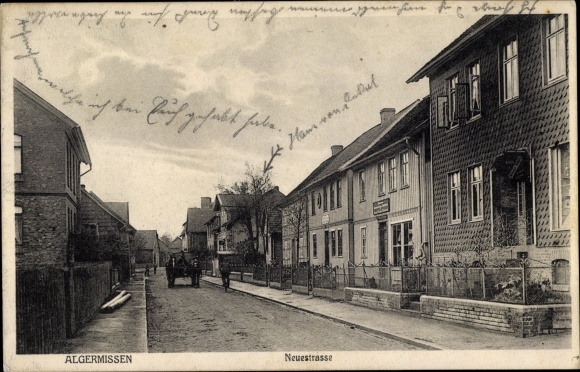 Postcard Algermissen district of Hildesheim, Neue Straße