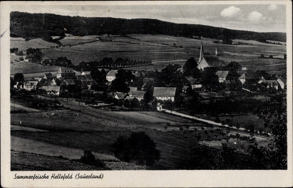PC Hellefeld Sundern in the Hochsauerland district, panorama of the place