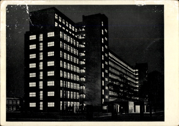 Postcard Berlin Spandau Siemensstadt, Siemens-Schuckertwerke AG, Schaltwerk, night