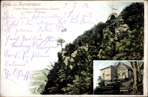 Ak Augustusburg im Erzgebirge, Kunnerstein, Erzgebirge Bastei