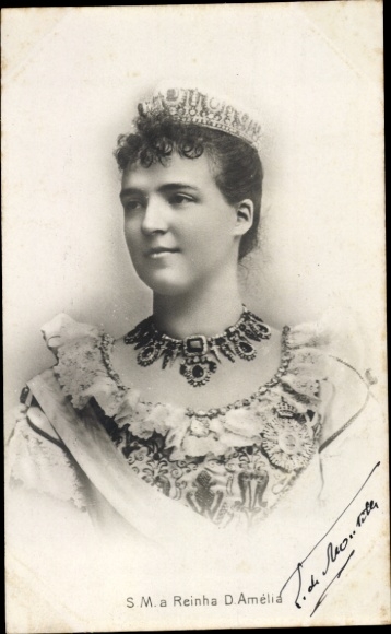 Ak Königin Amélie von Portugal, Amélie d’Orléans, Portrait