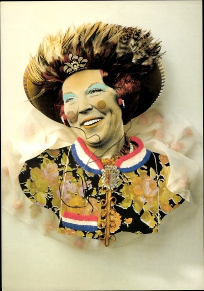 Artist Postcard Paul Koeleman, Queen Beatrix, portrait