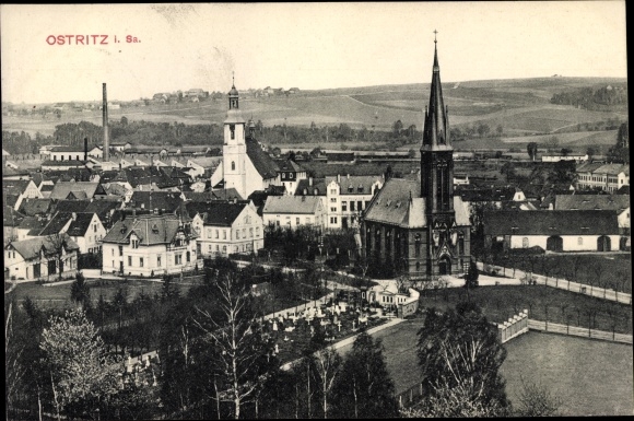 Ak Ostritz in Sachsen, Gesamtansicht