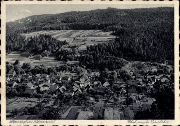 Ak Sitzendorf an der Schwarza in Thüringen, Blick von der Eisenbahn auf den Ort
