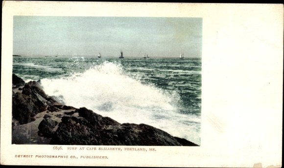 Ak Portland Maine USA, Surfen op Cape Elizabeth