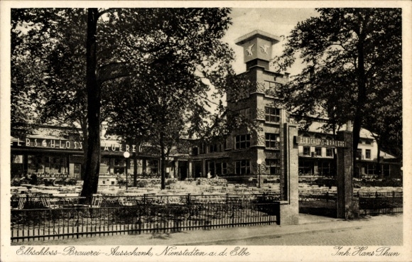 Ak Hamburg Altona Nienstedten, Elbschloss Brauerei Ausschank, Inh. Hans Thun