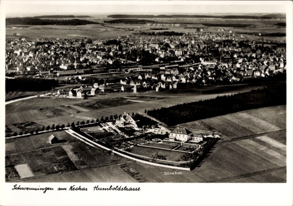 Ak Schwenningen am Neckar, luchtfoto, Humboldtstrasse