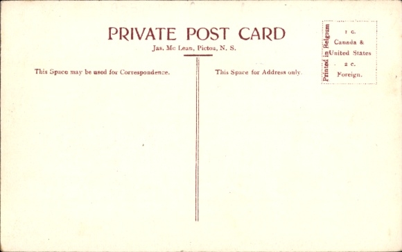 Postcard Pictou Nova Scotia Canada, train station, winter view