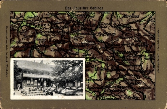 Maps Postcard Waltersdorf Großschönau Oberlausitz, Lausche, Lusatian Mountains, Reichenau