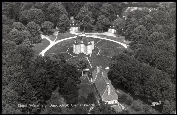 7 Glas Negative Sögel im Emsland, Park, Jagdschloss, Kirche