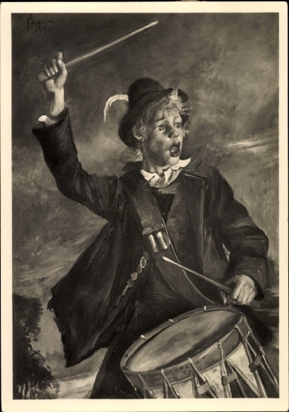 Artist Postcard Padua, PM, Drummer, Boy with Drum