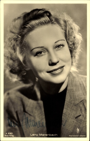 Postcard actress Leny Marenbach, Ross Verlag A 3132 1, portrait, autograph