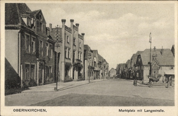 Postcard Obernkirchen in Schaumburg, Marktplatz, Langestraße
