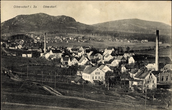 Postcard Olbersdorf in Saxony, Oberdorf, overall view