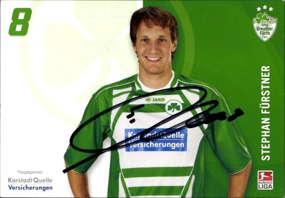 Autograph card footballer Stephan Fürstner, SpVgg Greuther Fürth, autograph