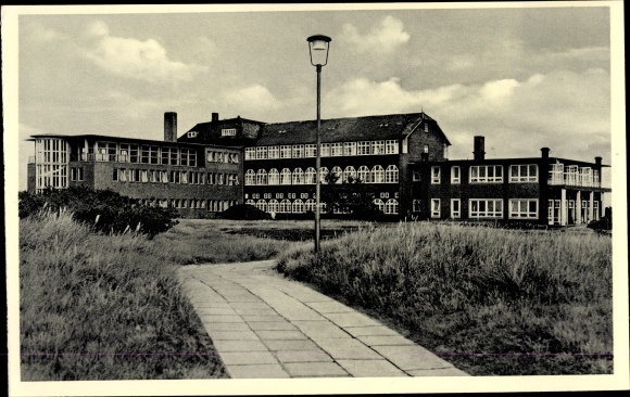 Postcard Nebel on the island of Amrum Nordfriesland, children&#39;s sanatorium Satteldüne