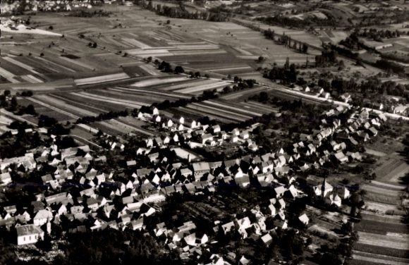 Postcard Helmsheim Bruchsal im Kraichgau Baden, aerial photograph