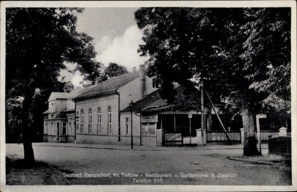 Ak Rangsdorf in Brandenburg, Restaurant und Gartenlokal