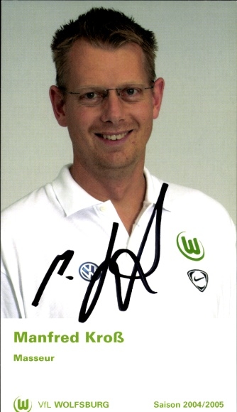 Autogrammkarte Masseur Manfred Kroß, VfL Wolfsburg, Autogramm