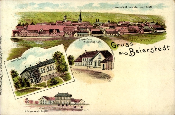 KP Beierstedt w Dolnej Saksonii, Beierstedt od strony południowej, widok, pozdrowienia z Beierstedt