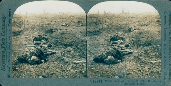 Stereo photo Proud men of the north who fought on Flanders fields, I WK