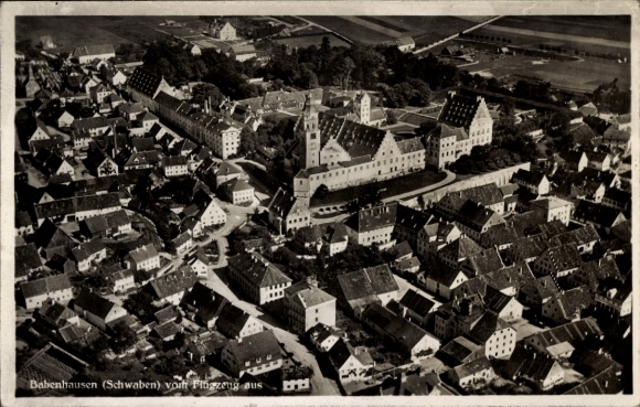 Postcard Babenhausen Schwaben, Babbenhausen (Swabia) from the plane