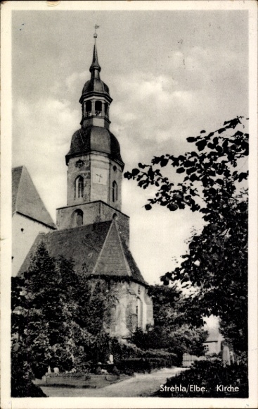 Postcard Strehla on the Elbe Saxony, Church