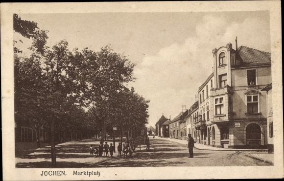 Postcard Jüchen North Rhine Westphalia, market square, street view