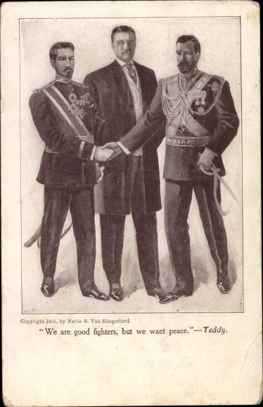 PC Mikado, Tsar Nicholas II of Russia, Theodore Roosevelt, handshake