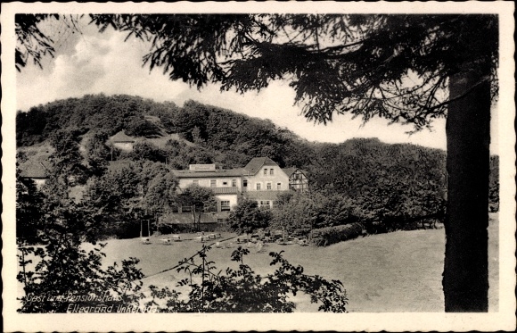Postcard Unkeroda Gerstungen Wartburg district, inn and boarding house Eltegrund