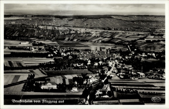 Postcard Brackenheim an der Zaber Württemberg, aerial photograph