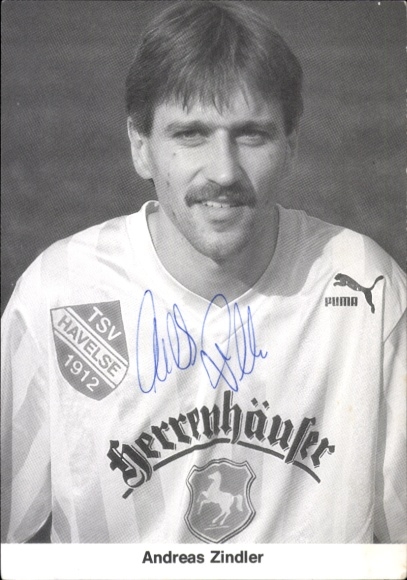 Autogrammkarte Fußballer Andreas Zindler, TSV Havelse, Autogramm