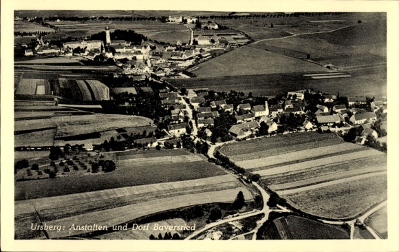 Ak Ursberg in Schwaben, Anstalten und Dorf Bayersried