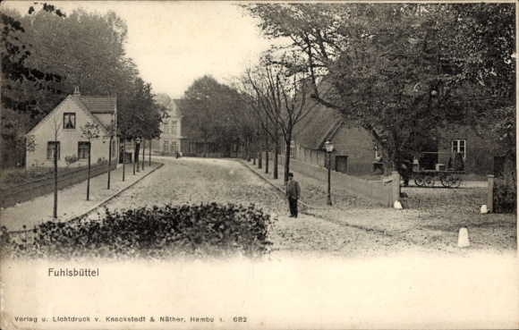 Postcard Hamburg Nord Fuhlsbüttel, street section