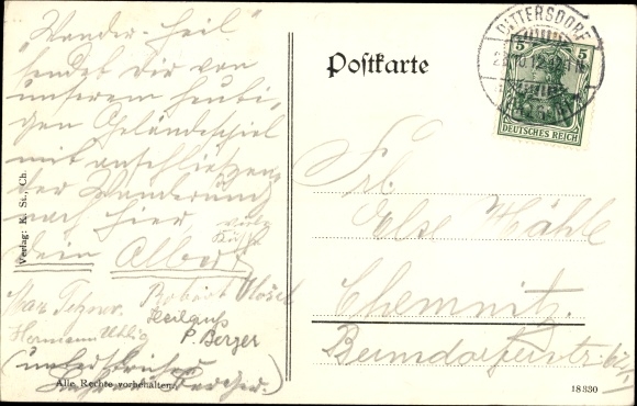 Postcard Dittersdorf Amtsberg in the Ore Mountains, Dittersdorfer height, panorama