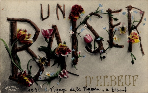 Buchstaben Ak Elbeuf Seine Maritime, Blumen