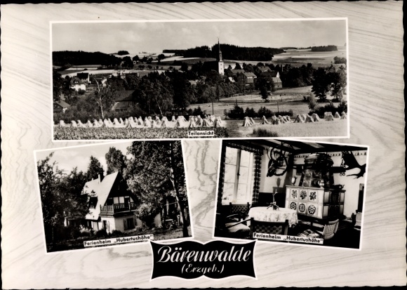 Postcard Bärenwalde Crinitzberg in Saxony, partial view, holiday home Hubertushöhe