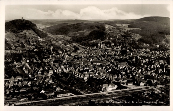 Ak Heppenheim an der Bergstraße, Fliegeraufnahme