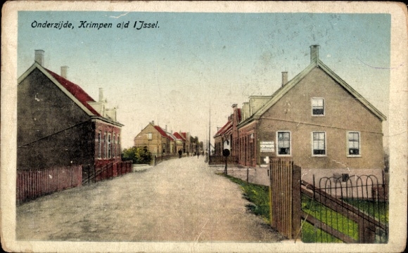 Ak Krimpen aan den IJssel Südholland, Straßenansicht, Häuser,  Text auf Niederländisch