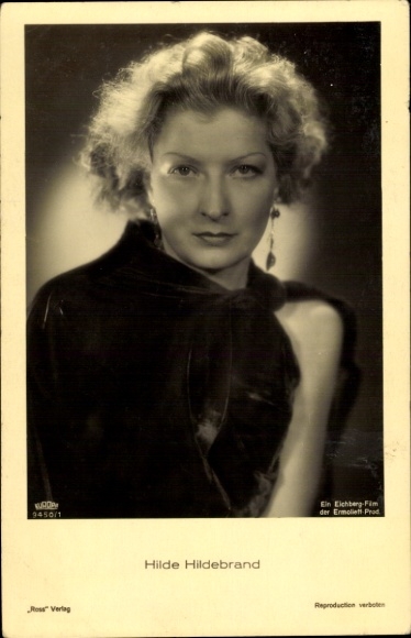 Ak Schauspielerin Hilde Hildebrand, Portrait, Ross Verlag 9450/1