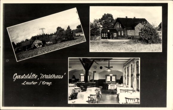 Postcard Lauter Bernsbach in the Ore Mountains Saxony, Restaurant Waldhaus, interior view