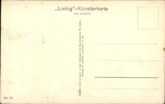 Artist Postcard Liebig, Frankfurt am Main, Goethe House, Goethe Monument, Goethe, portrait