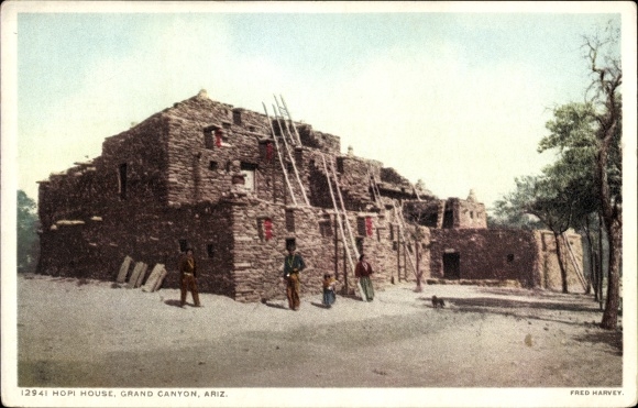 Ak Arizona USA, Grand Canyon National Park, Haus der Hopi Indianer